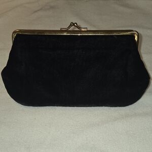 Vintage INGBER Black Velvet Evening Clutch | Mid-Century Kiss-Lock | USA Made